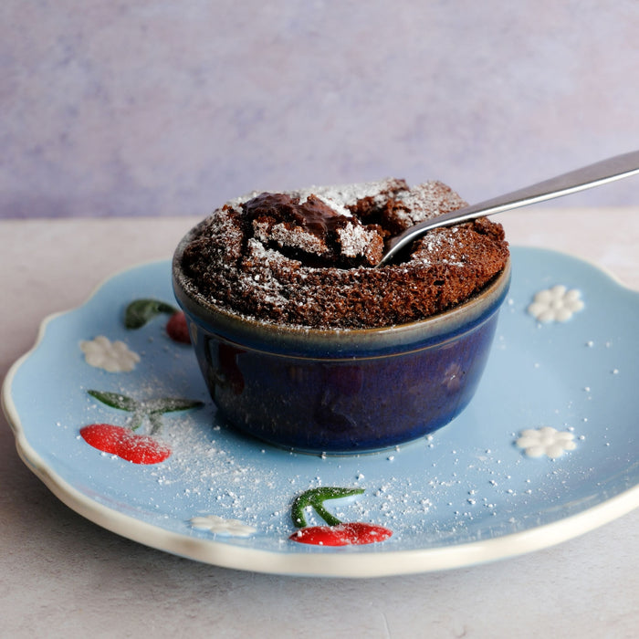 Mini Glass Air Fryer Luxury Salted Chocolate Puddings