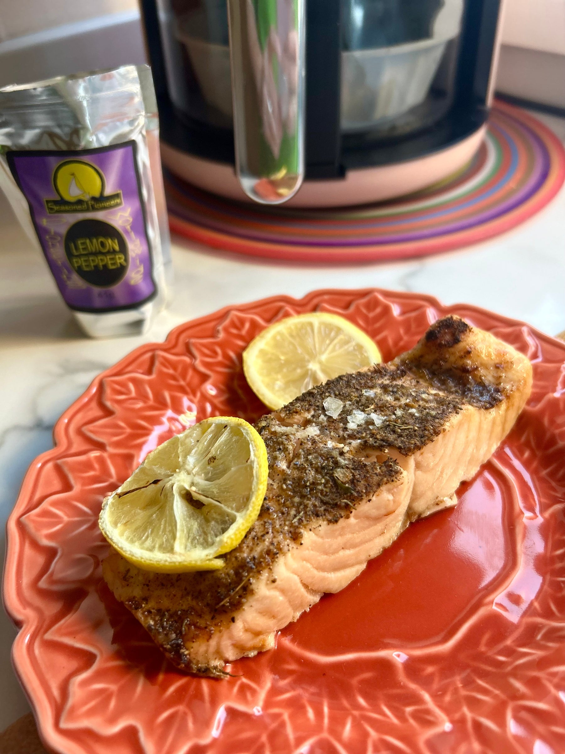 Air Fryer Salmon with Lemon Pepper