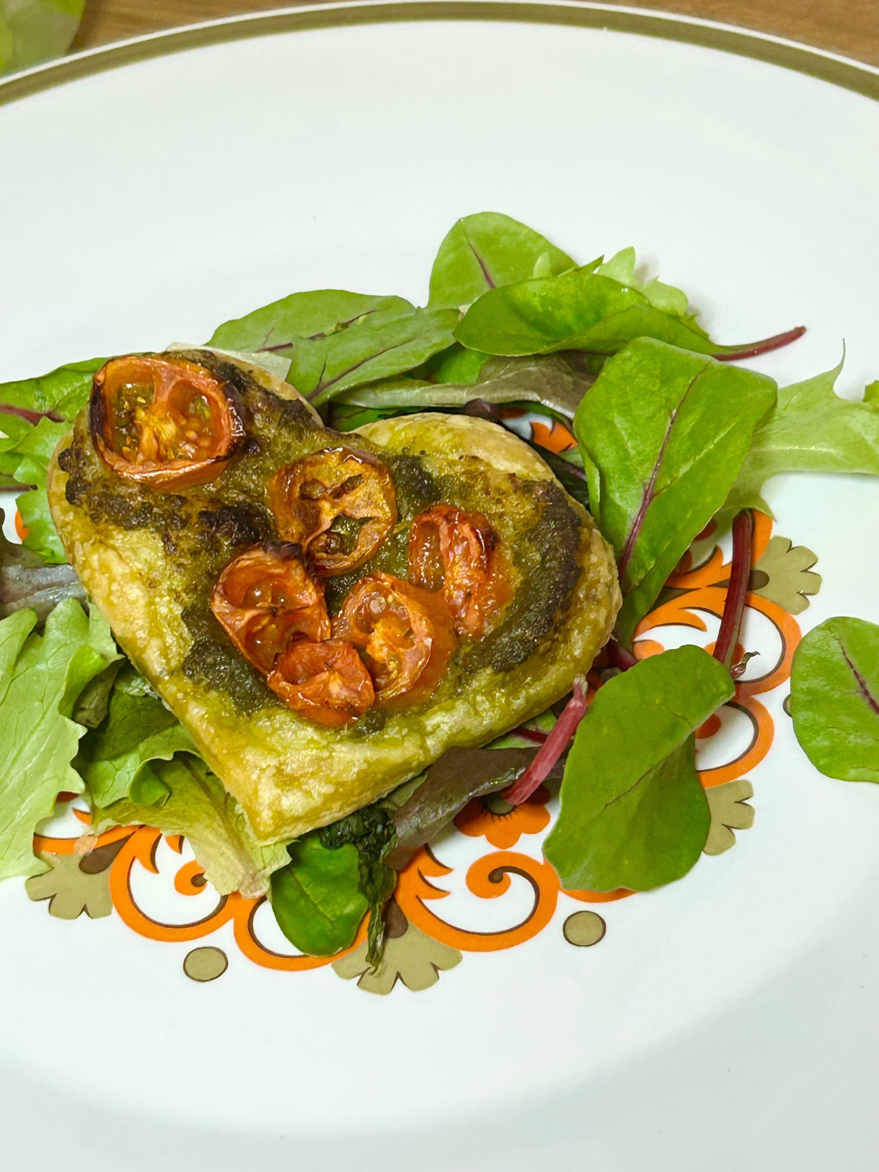 Air Fryer Tomato and Pesto Puff Hearts