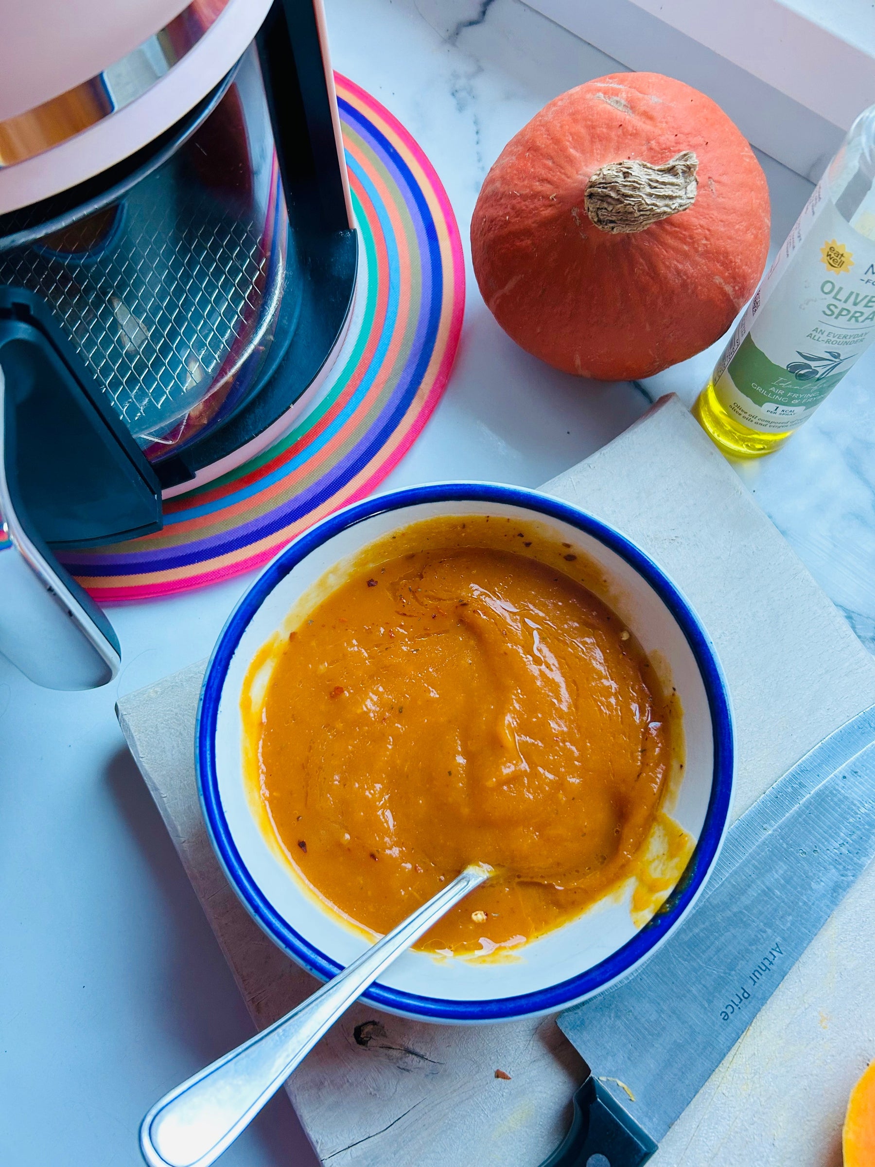 Air Fryer Squash & Harissa Soup