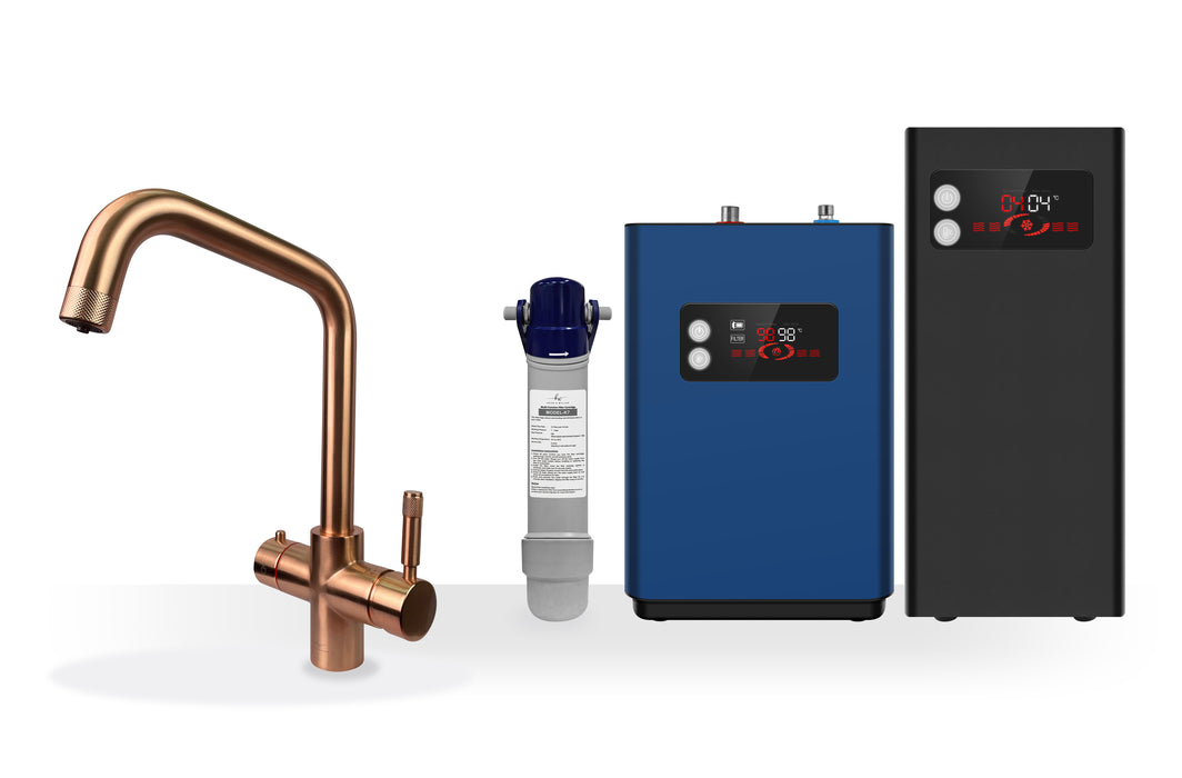 Kelen & Willian 4-in-1 Instant Hot Tap | 98 Degrees | Square Neck | 5 Colours | Child Safety Lock