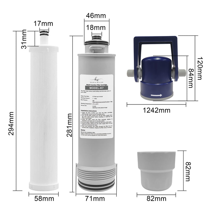 Genuine K&W K7 Dual Action Calcium and Carbon Water Filter | Replacement